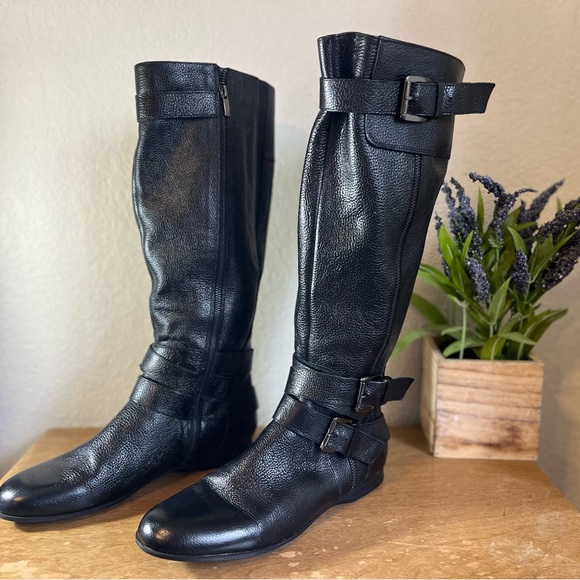 Tall Flat Black Boots - Enzo Angiolini Womens 9.5 - Picture 4 of 8